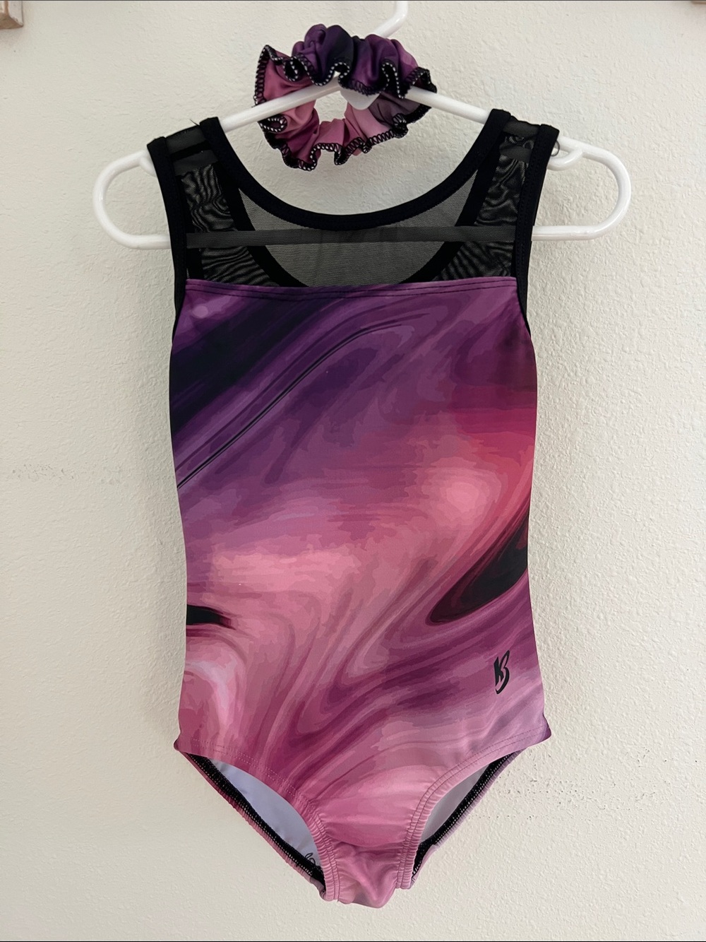 (7/8) K-Bee Gymnastics Leotard w/ matching scru Dance Acro Cheer Tumbling KBee